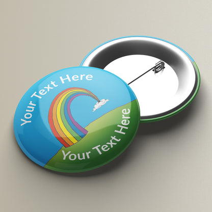 10 Personalised Rainbow Badges - 38mm