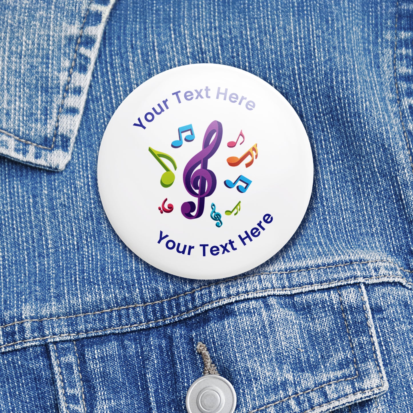 10 Personalised Music Badges - 50mm