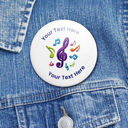 10 Personalised Music Badges - 50mm