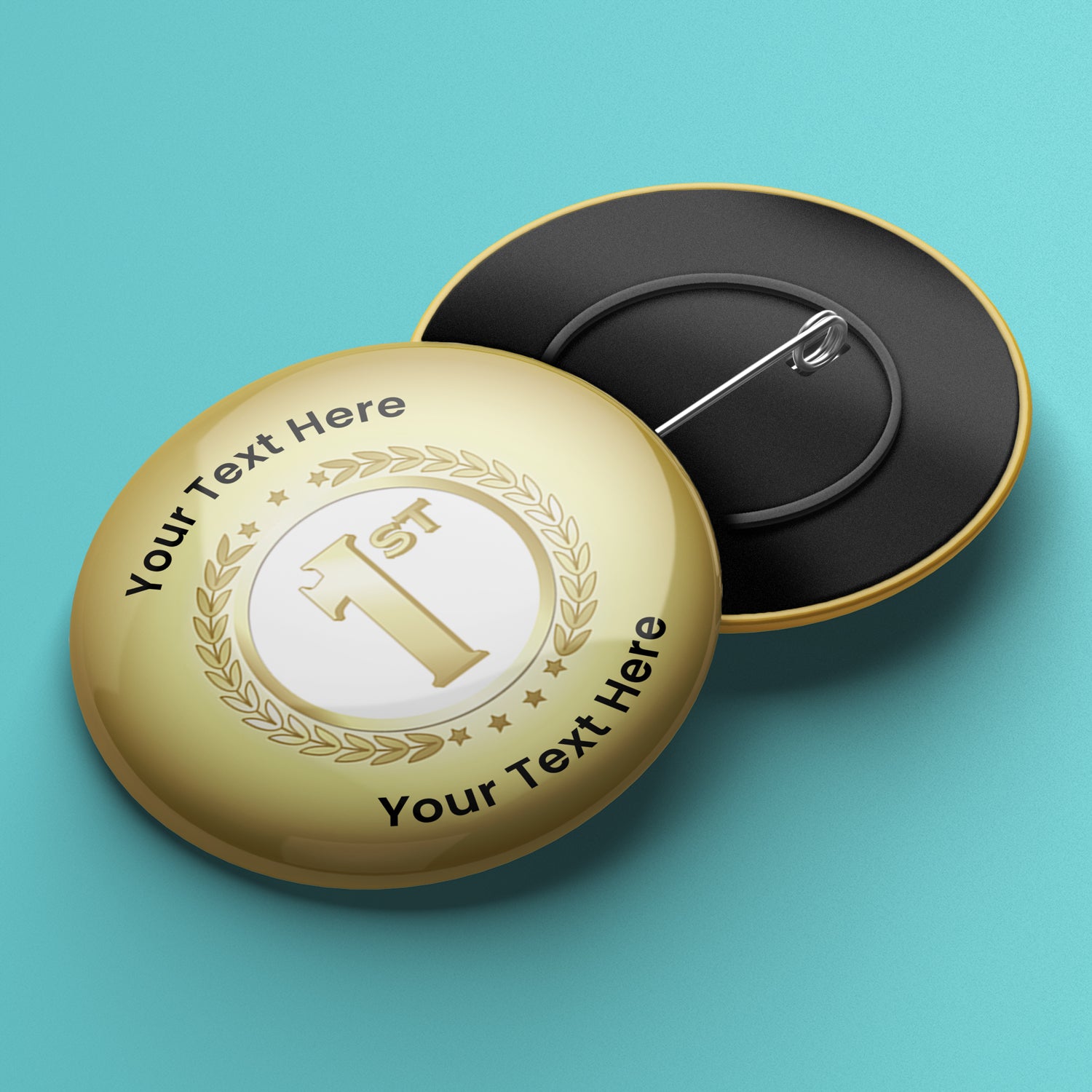 1st Badges | Button | Gold | 50mm | PTS Personalised