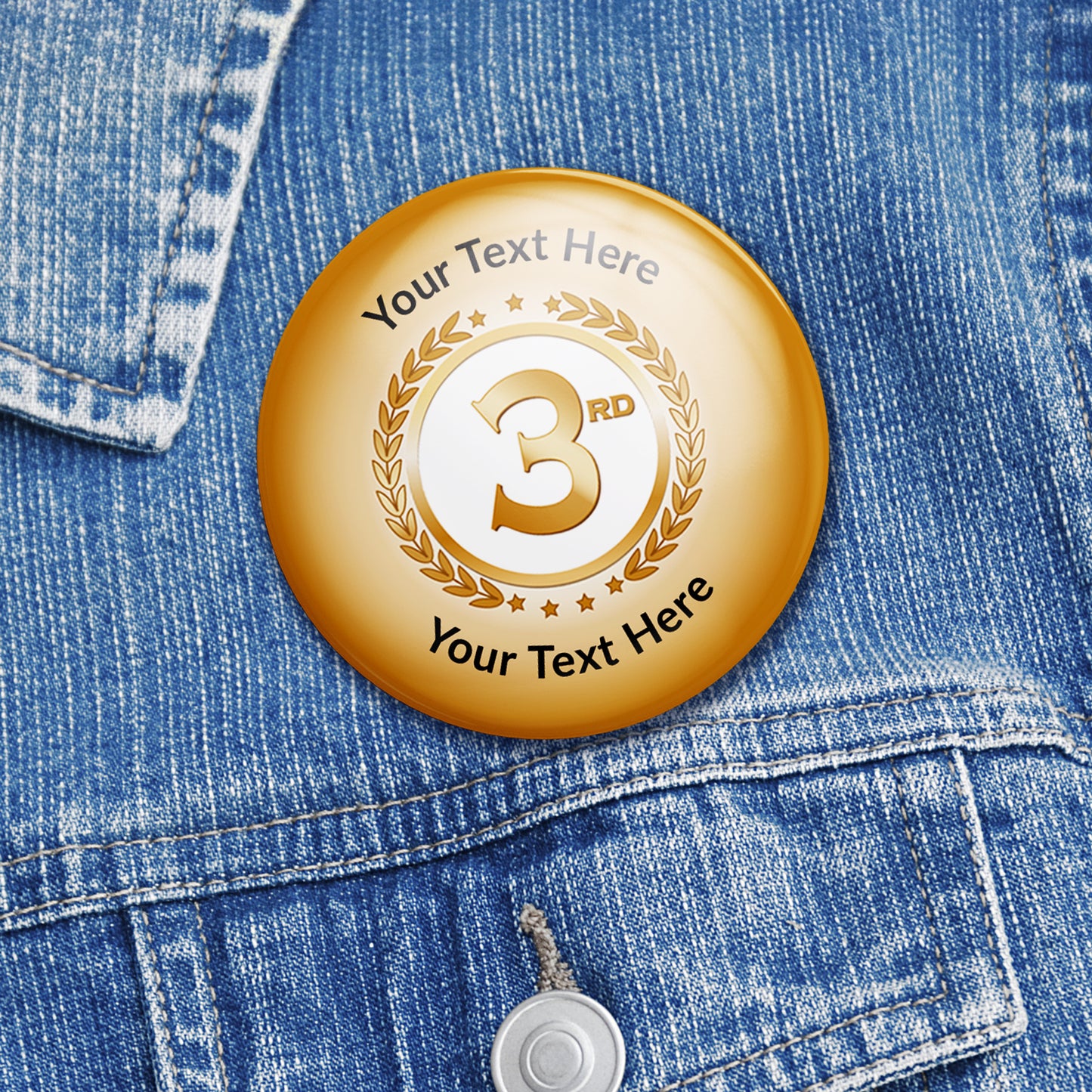 10 Personalised Third Badges - Bronze - 50mm