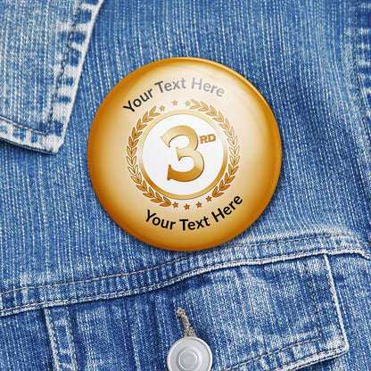 10 Personalised Third Badges - Bronze - 50mm