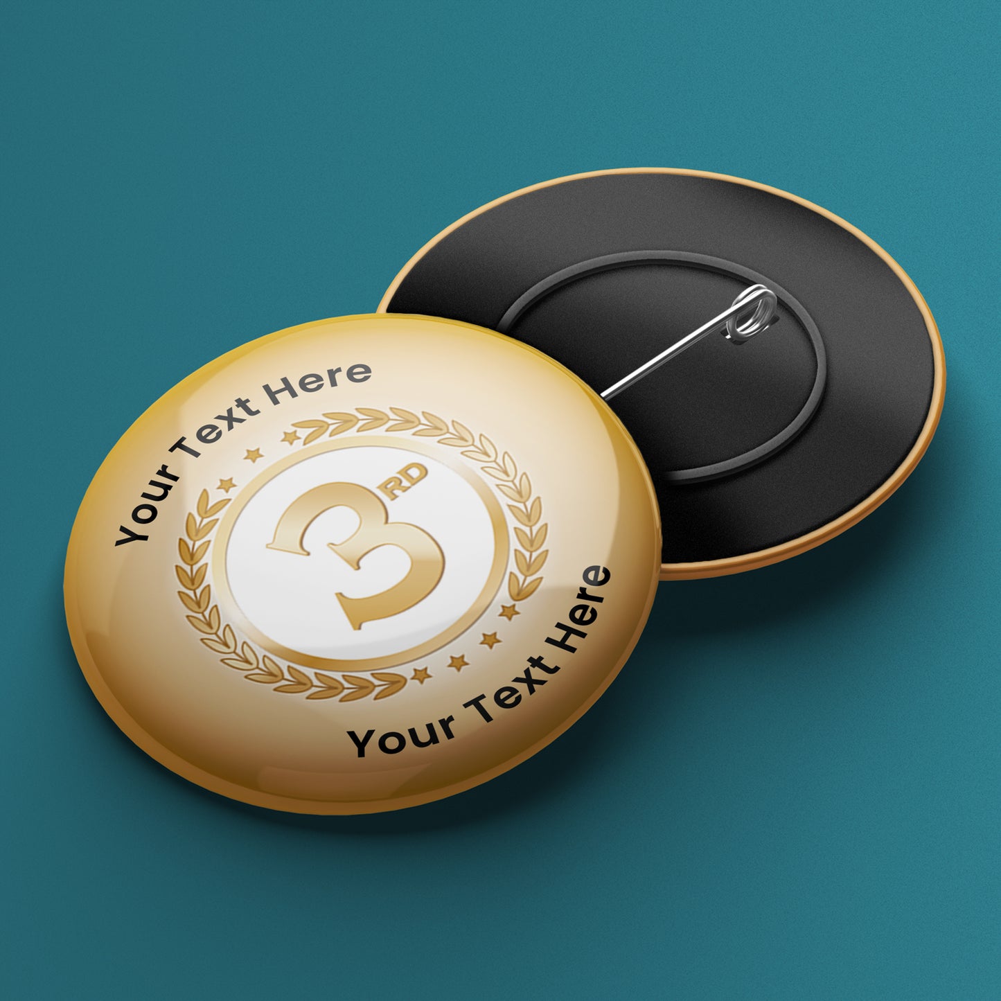 10 Personalised Third Badges - Bronze - 50mm