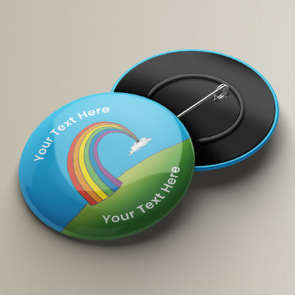 10 Personalised Rainbow Badges - 50mm