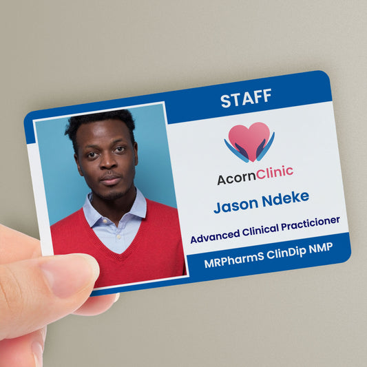 Upload Your Own Image and Logo Border ID Card for Your Healthcare Setting