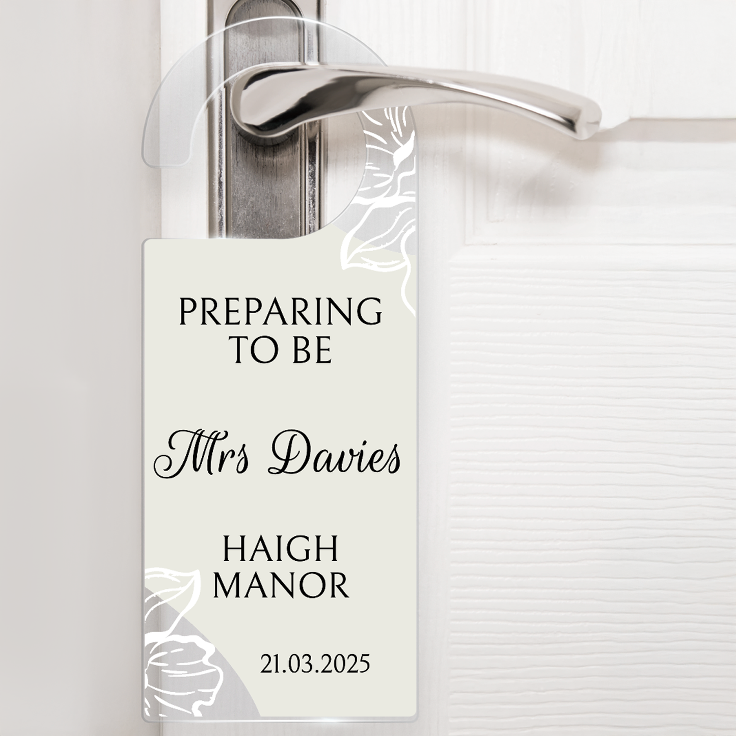 Personalised Acrylic Door Hanger - Business - 78mm x 200mm