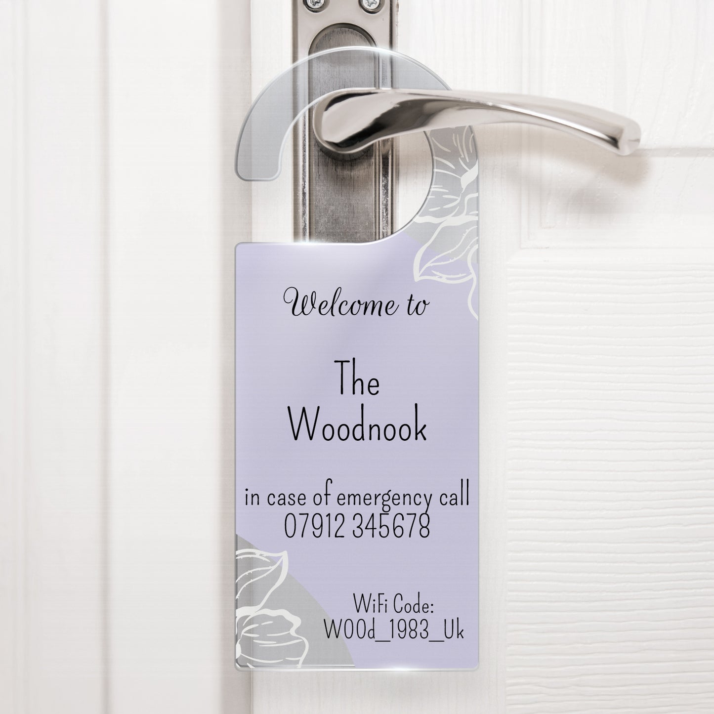 Personalised Acrylic Door Hanger - Business - 78mm x 200mm