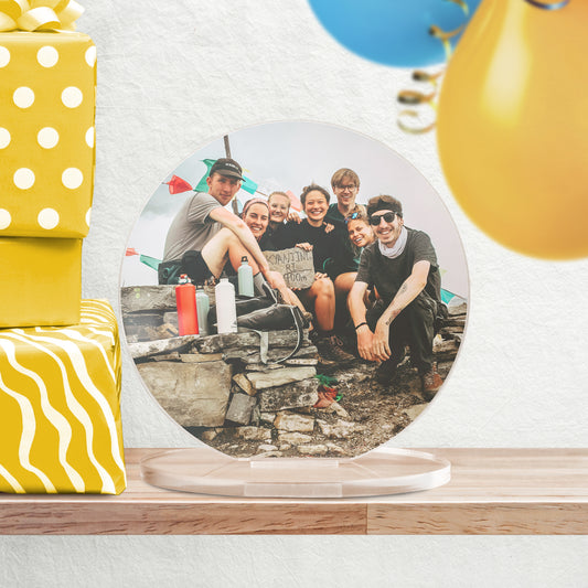 Personalised Full Photo Upload Circle Plaque - Birthday Gift - 100mm