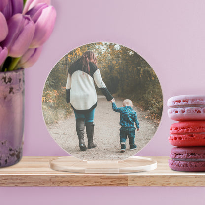 Personalised Full Photo Upload Circle Plaque - Birthday Gift - 100mm