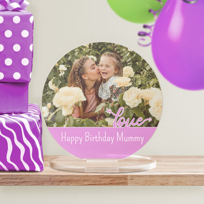 Personalised Love Photo Upload Circle Plaque - Memorial - 100mm