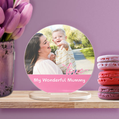 Personalised Love Photo Upload Circle Plaque - Memorial - 100mm