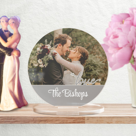 Personalised Love Photo Upload Circle Plaque - Wedding - 100mm