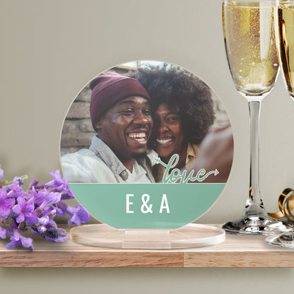 Personalised Love Photo Upload Circle Plaque - Memorial - 100mm