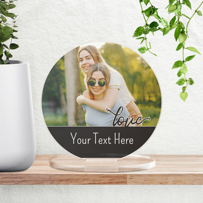 Personalised Love Photo Upload Circle Plaque - Memorial - 100mm