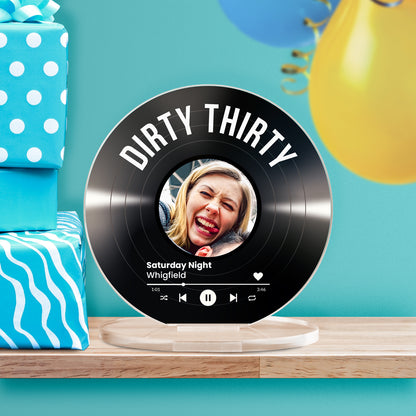 Personalised Upload Vinyl Music Circle Plaque - Birthday - 100mm