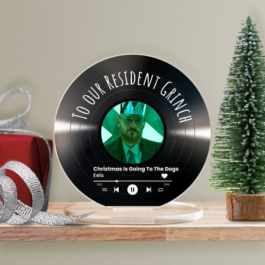 Personalised Upload Vinyl Music Circle Plaque - Christmas - 100mm