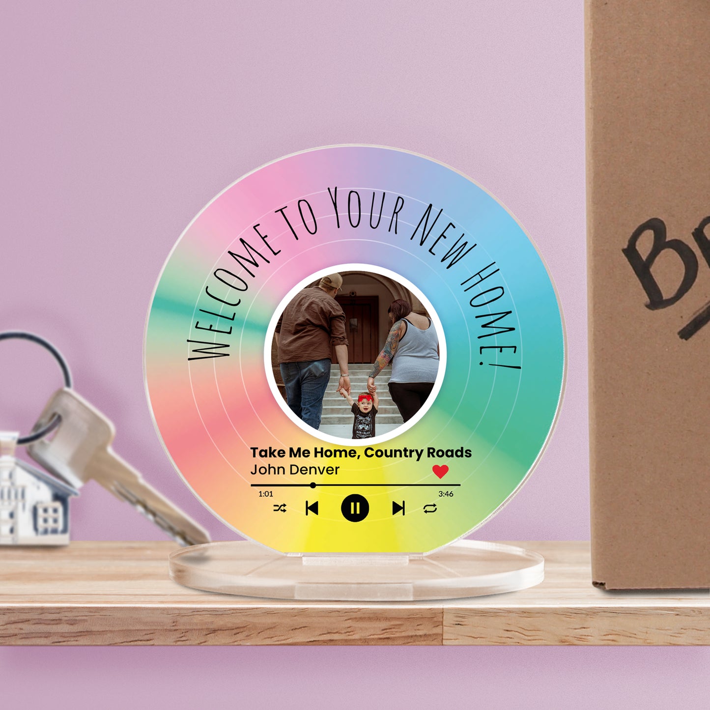 Personalised Upload Vinyl Music Circle Plaque - Birthday - 100mm