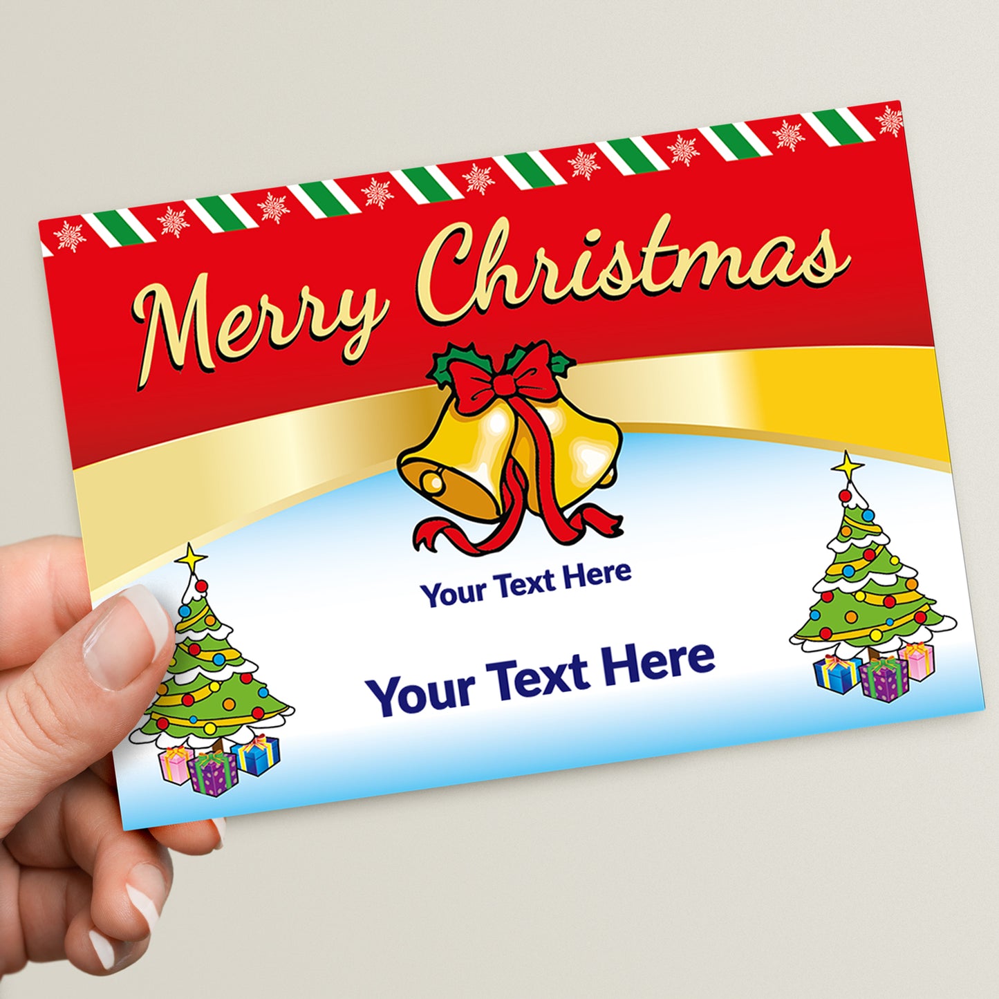 Personalised Merry Christmas Postcard - A6