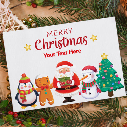 Personalised Christmas Characters Postcard - A6