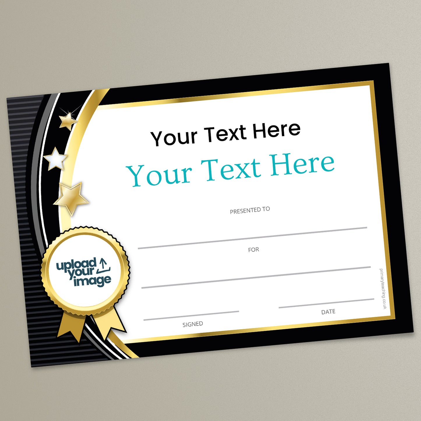 Upload Your Own Image Certificate  - A5