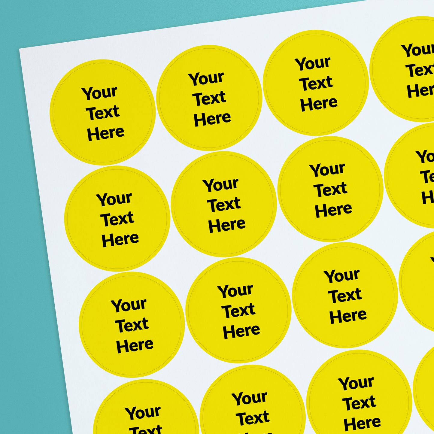 35 Personalised Text Stickers - 37mm