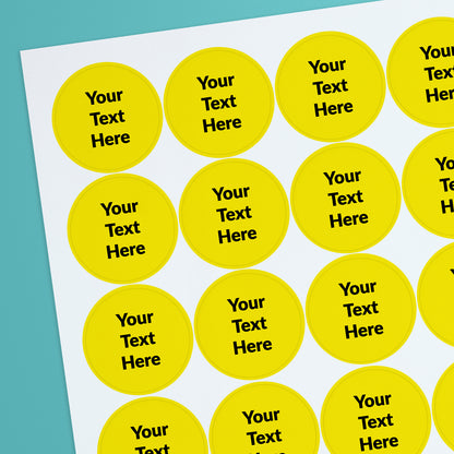 35 Personalised Text Stickers - 37mm