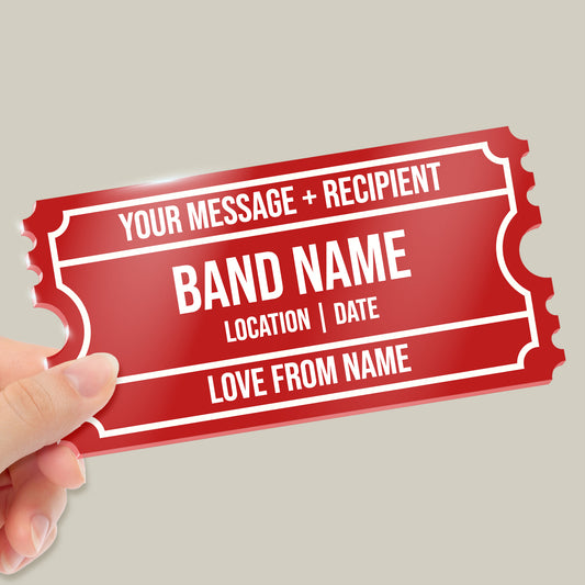 Personalised Bold Acrylic Ticket - 140mm x 70mm