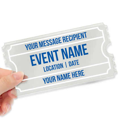 Personalised Bold Frosted Acrylic Ticket - 140mm x 70mm