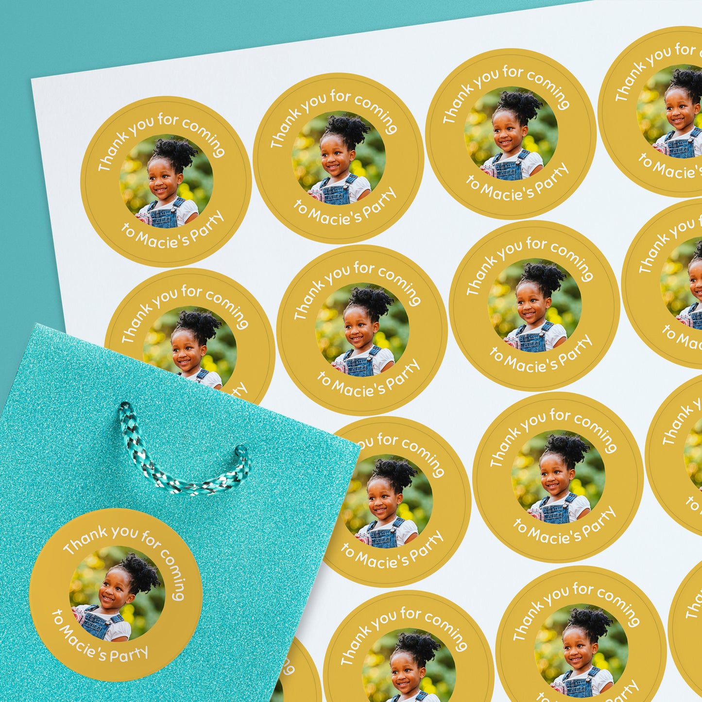 35 Upload Your Own Image Circle Stickers - Save the Date - 37mm