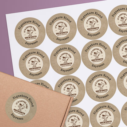 35 Upload Your Own Image Circle Stickers - Save the Date - 37mm