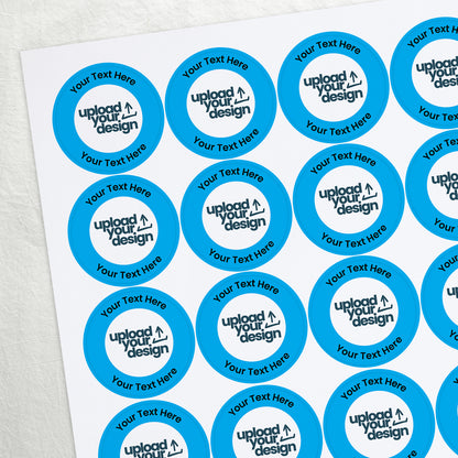 35 Upload Your Own Image Circle Stickers - Save the Date - 37mm