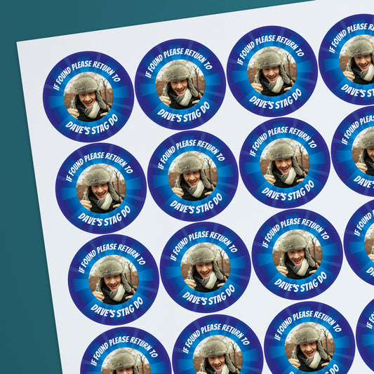 35 Upload Your Own Image Circle Stickers - Hen/Stag Party - 37mm