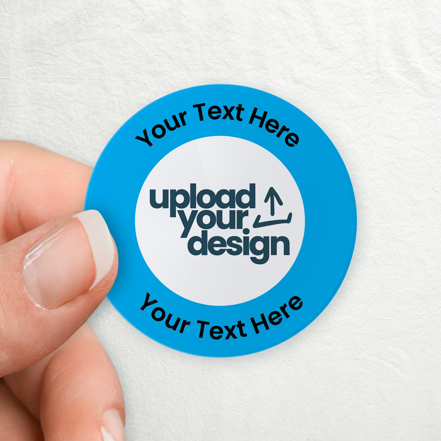 35 Upload Your Own Image Circle Stickers - Save the Date - 37mm