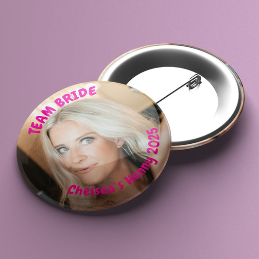 10 Upload Your Own Image Hen/Stag Party Badges - 38mm