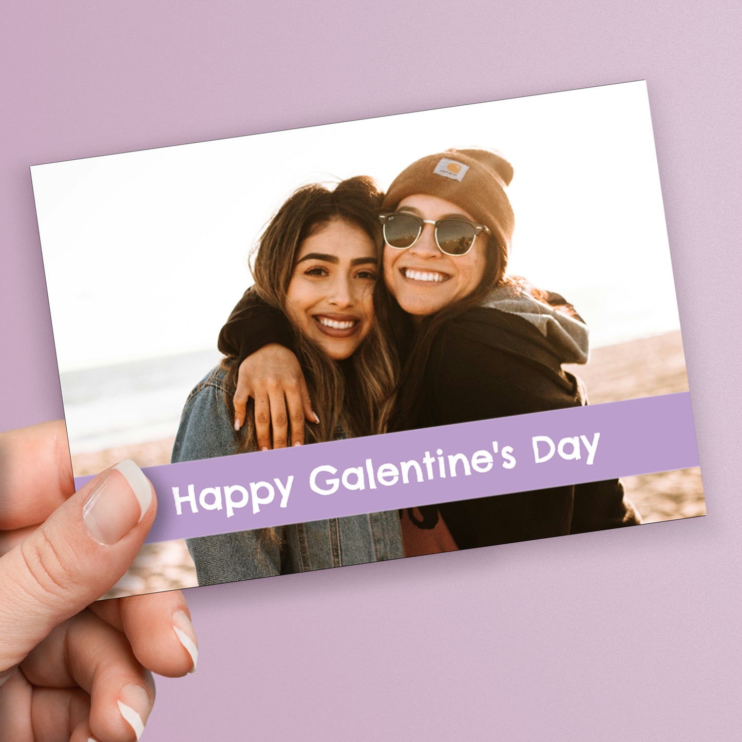 Upload Your Own Image with Text Band Galentine's Day Postcard - A6