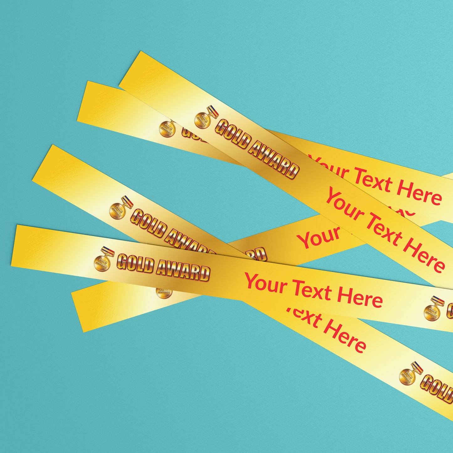 5 Personalised Gold Award Wristbands