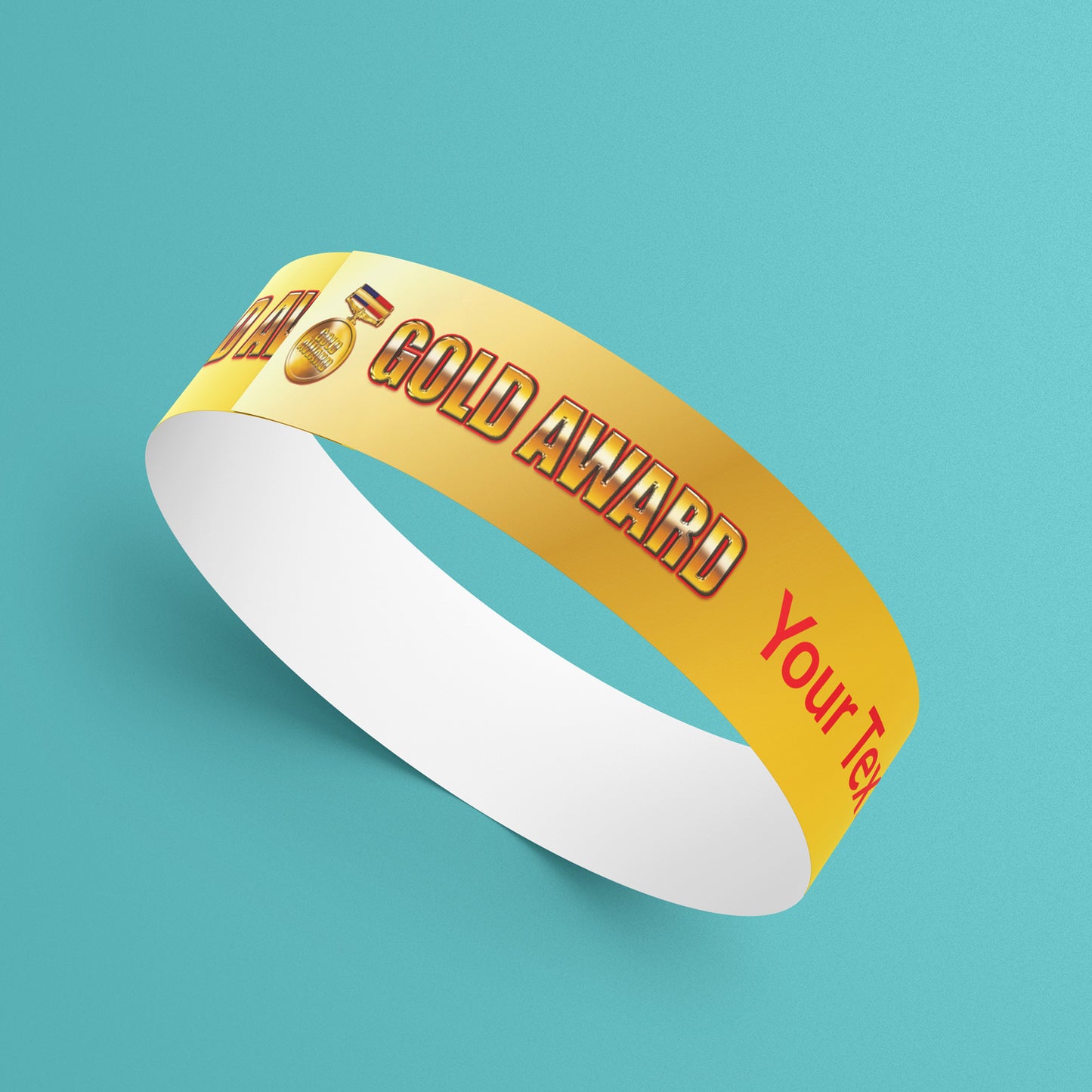 5 Personalised Gold Award Wristbands