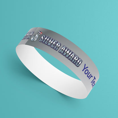 5 Personalised Silver Award Wristbands