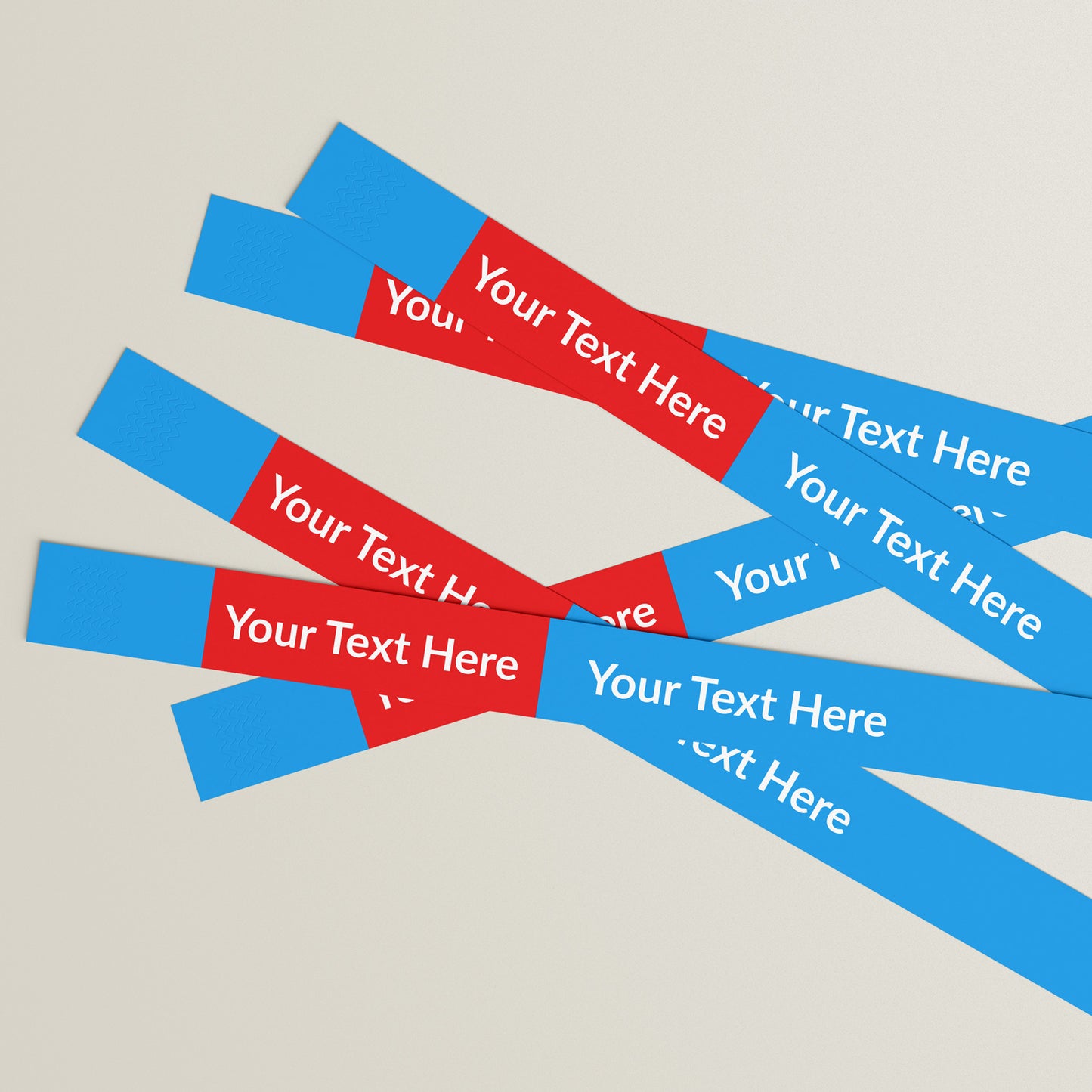 5 Personalised Double Text Area Wristbands