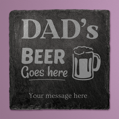 Personalised Square Slate Drinks Coaster - 100mm