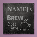Personalised Square Slate Drinks Coaster - 100mm