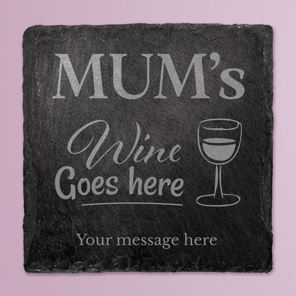 Personalised Square Slate Drinks Coaster - 100mm