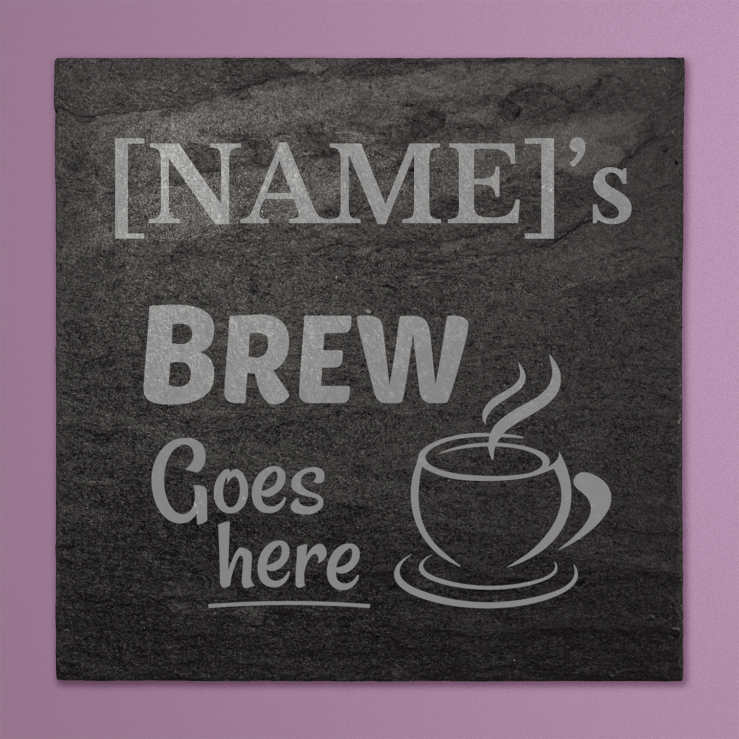 Personalised Square Slate Drinks Coaster - 100mm