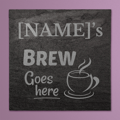 Personalised Square Slate Drinks Coaster - 100mm