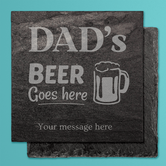 Personalised Square Slate Drinks Coaster - 100mm