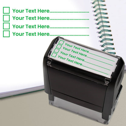 Personalised 4 Tick Box Stamper - 59 x 21mm