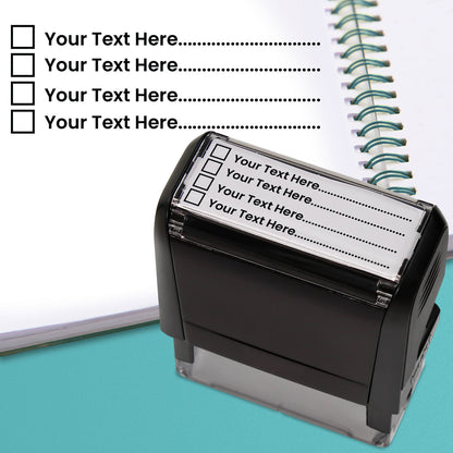 Personalised 4 Tick Box Stamper - 59 x 21mm