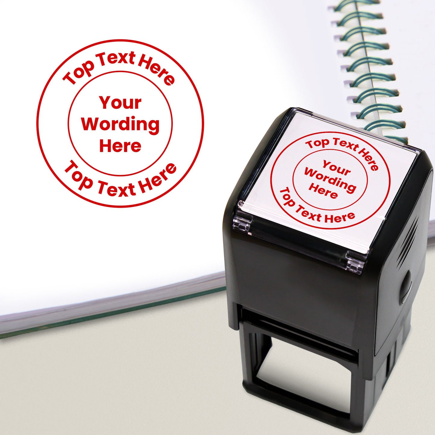 Personalised Circle Wording Stamper - 40mm