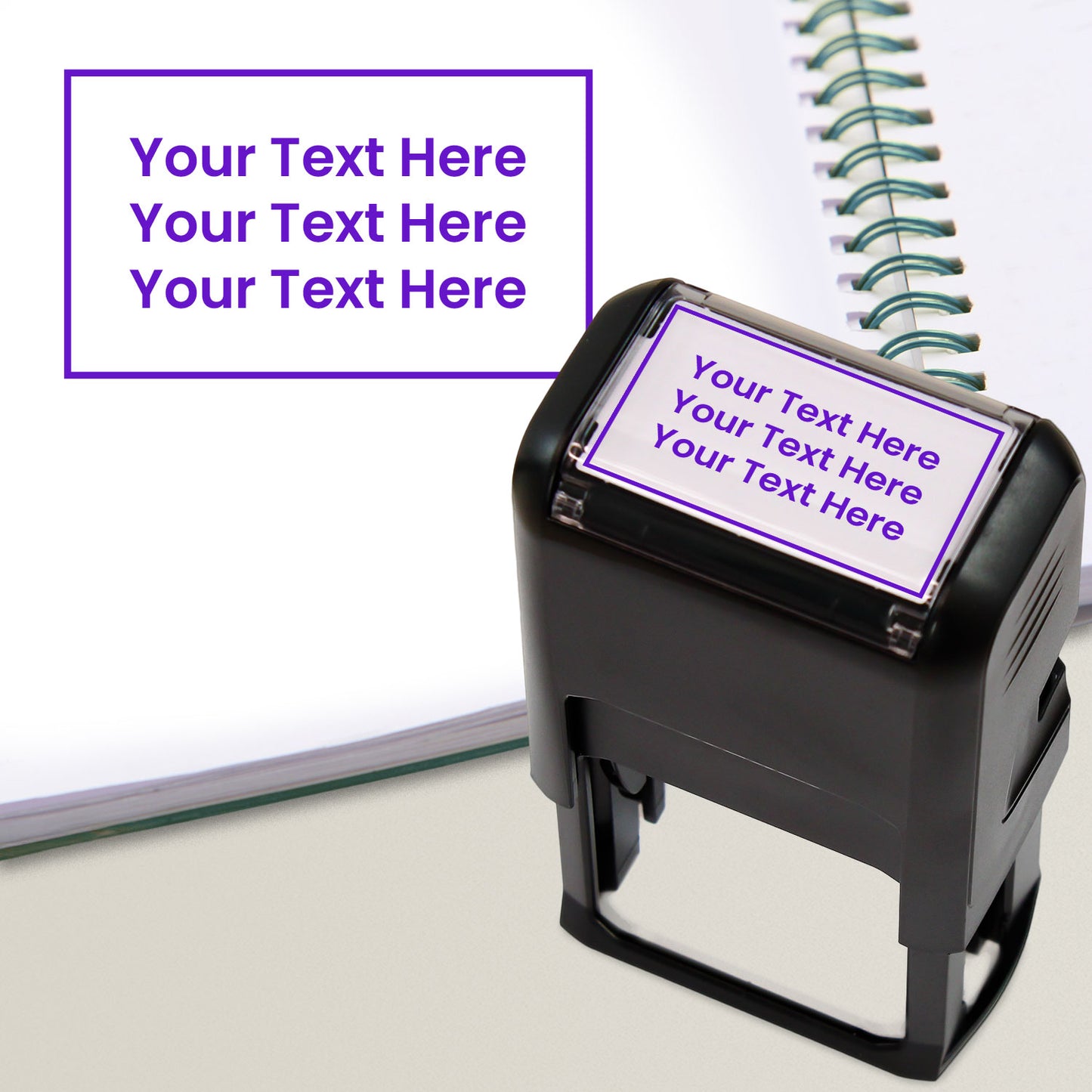 Personalised Text Box Stamper - 41 x 24mm