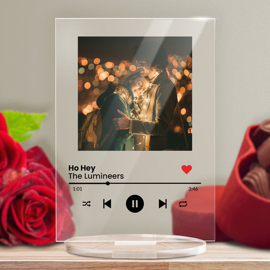 Personalised Music Photo Upload Plaque - Valentine's Day - 140mm X 100mm